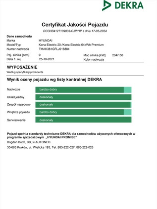 Hyundai Kona cena 119900 przebieg: 4500, rok produkcji 2020 z Przecław małe 67